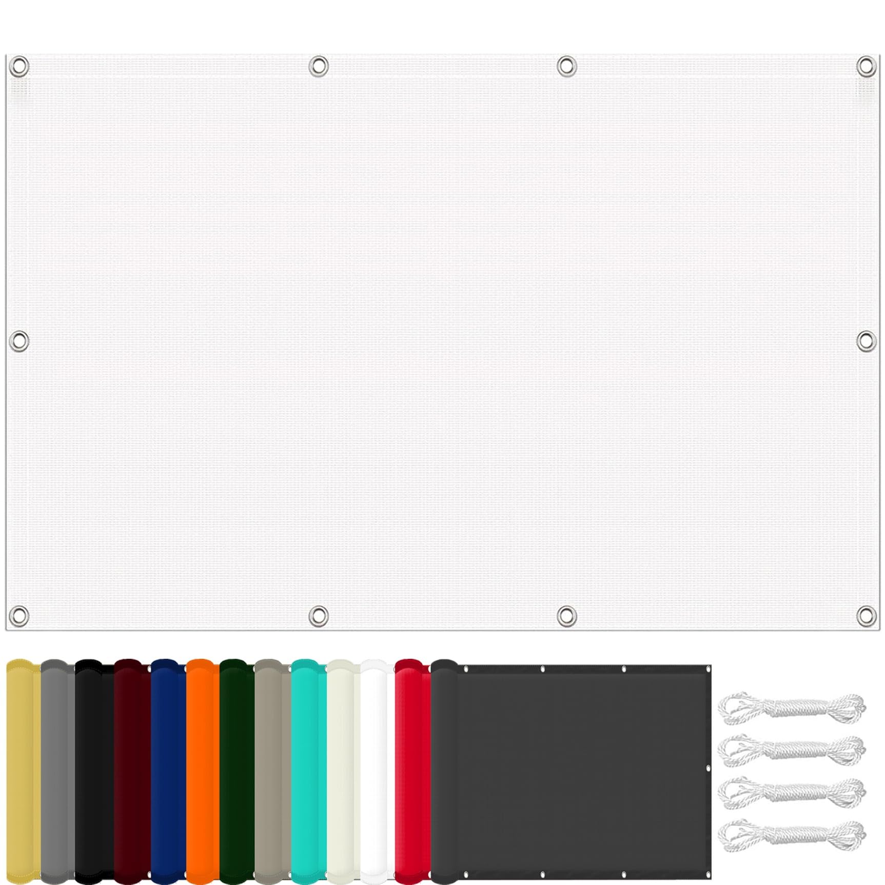 Żagiel Przeciwsłoneczny Ogrodowy 220 x 310 cm 98% Odporności Na Promieniowanie Uv, Wiatroszczelność, Wodoodporność, Żagiel Ogrodowy, Baldachim, Na Taras, Balkon, Ogrodu, Biały