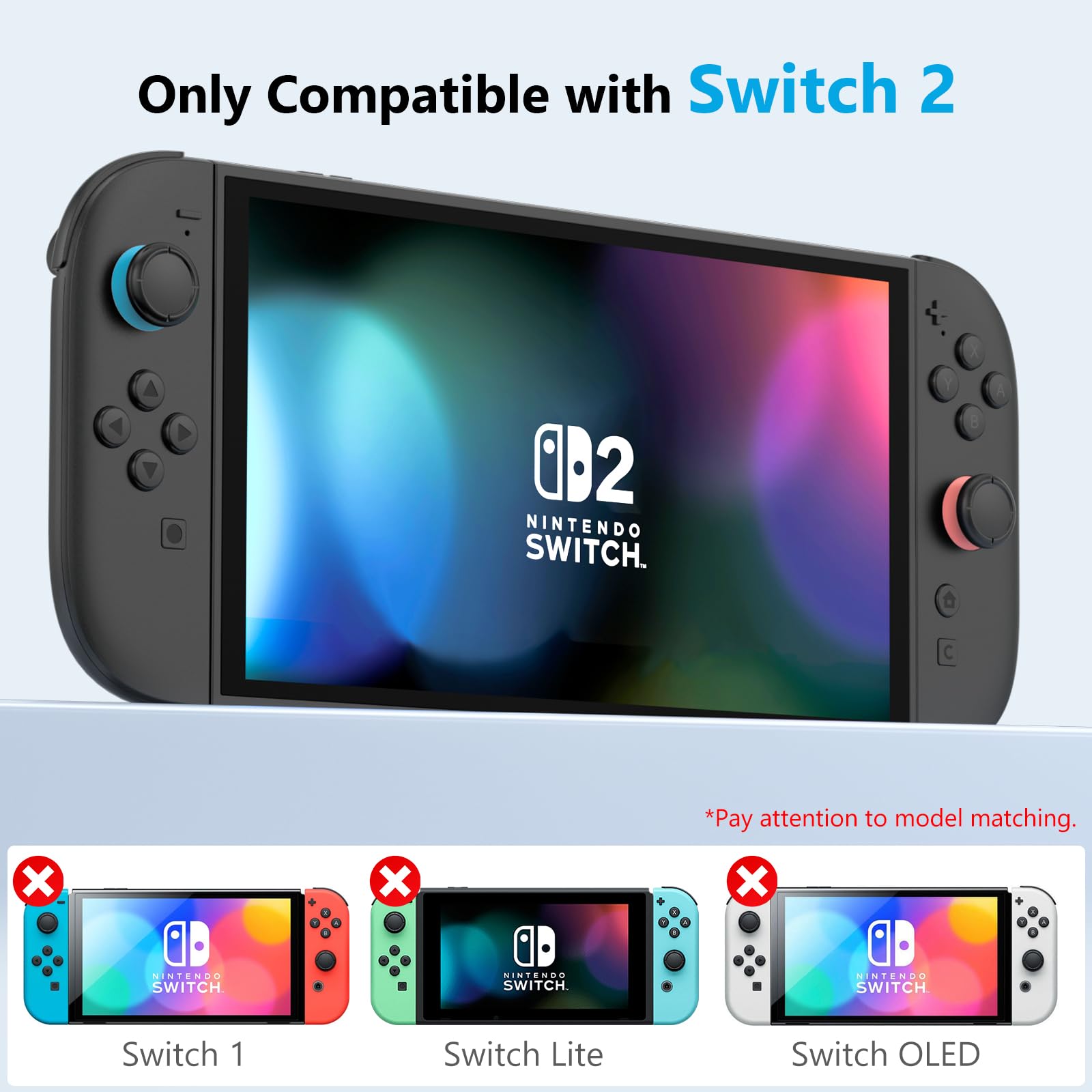 HEYSTOP [120 Pezzi] Custodia per Nintendo Switch 2 Dockable Clear Soft TPU Cover Protettiva per Switch 2 Grip con Una Protezione per Lo Schermo in Vetro Temperato Switch 2 e 6 Cappucci per Levette