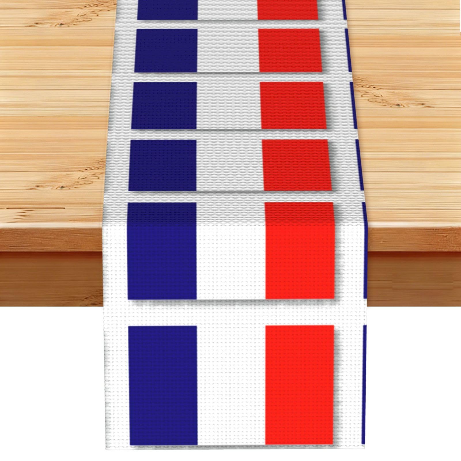 French flag Multi Purpose Table Runner for Home Decor, Printed Table Cloth for Kitchen Table, Countertops & Dining Area