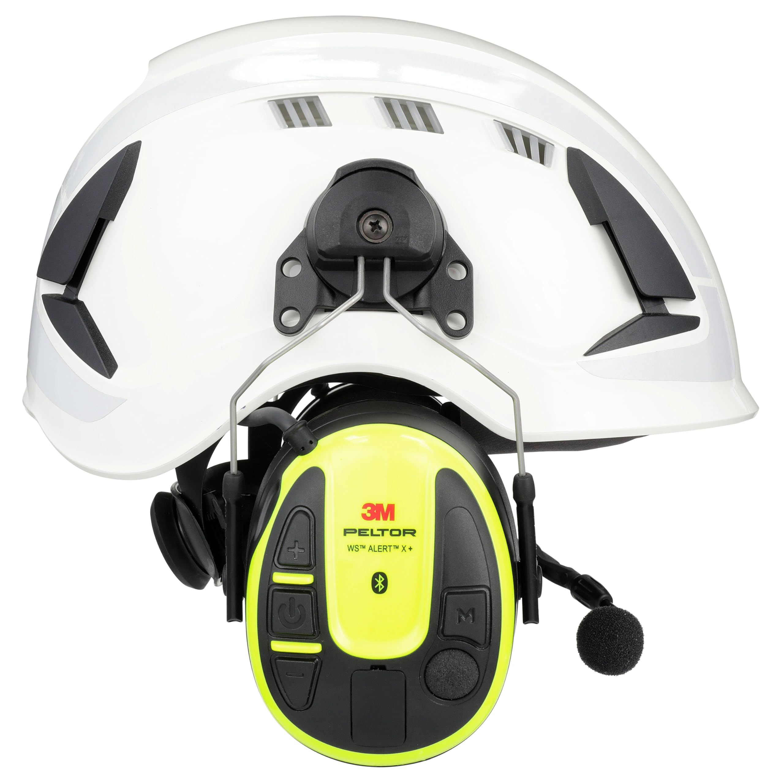 Peltor 3M WS ALERT X+, app, giallo brillante, cuffie, fissaggio per elmetto | Bluetooth, MRX21P3E3WS7, USB-C, 1 per confezione