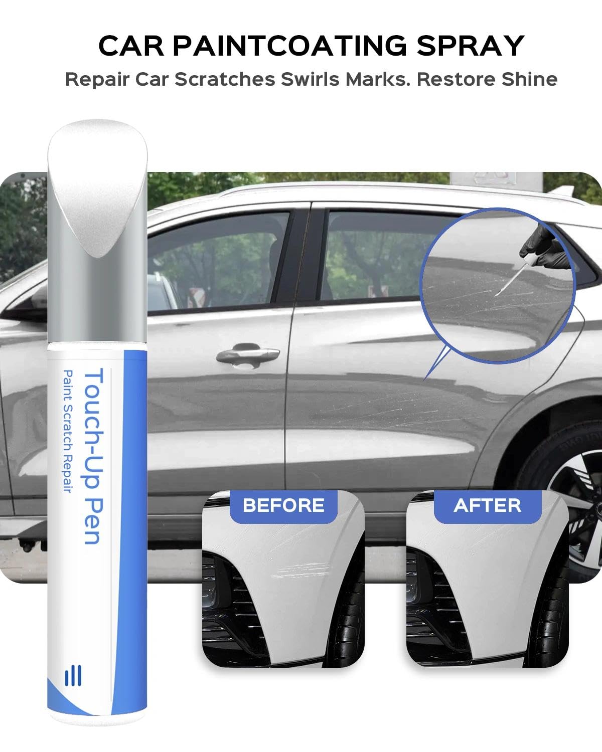 (WA2) Lápiz de retoque para coche Polar White para BYD, coincidencia exacta de chips y arañazos - 2