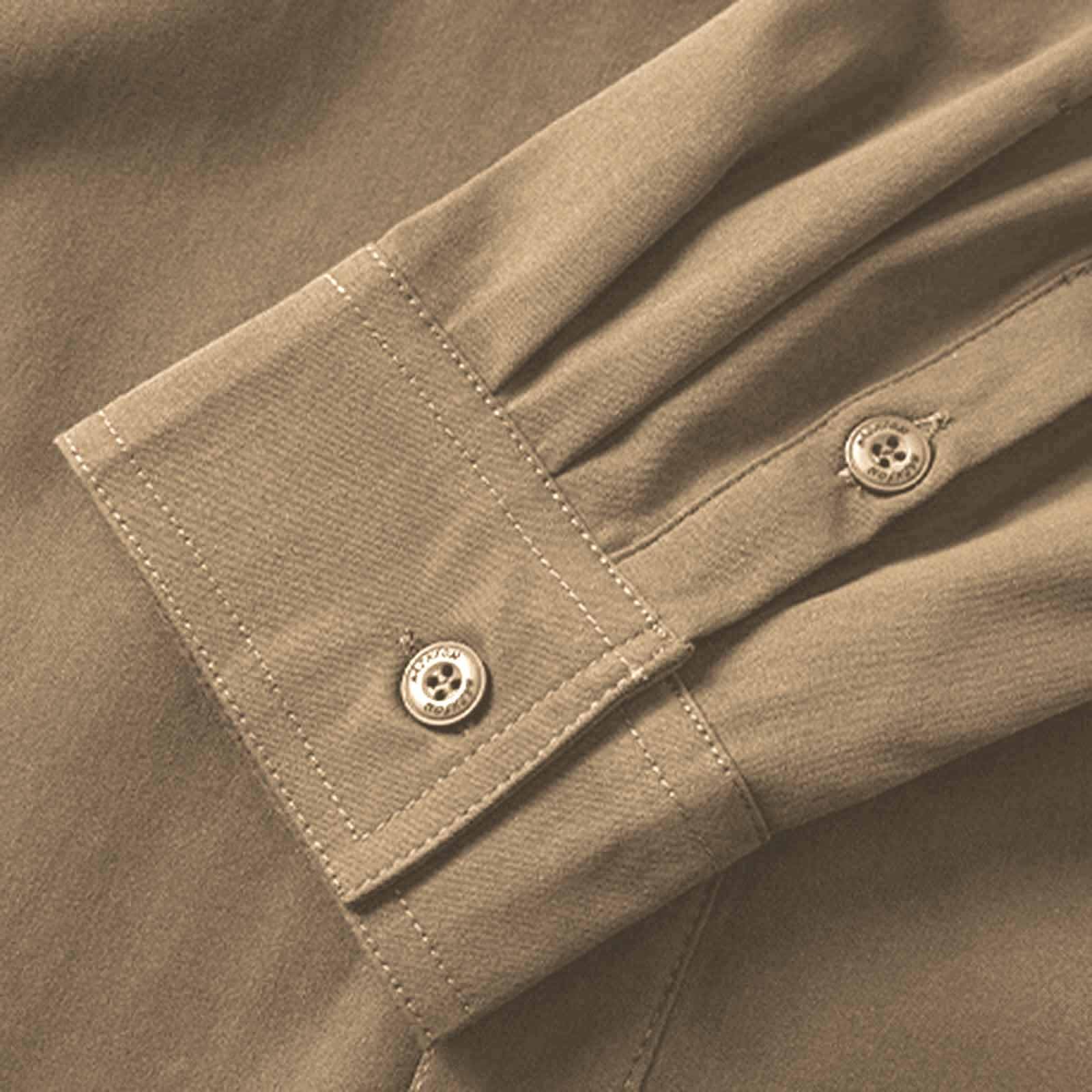 Camisa Táctica para Hombre Talla Grande Cuello Solapa Camisas de Trabajo Secado Rápido Transpirable Casual Camiseta Deporte Manga Larga con Bolsillos Cómodo Ropa Outdoor para Senderismo Camping