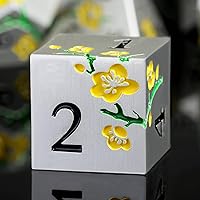 Vista 32 de Dados DND de metal mate rojo, DNDND 7 piezas de dados metálicos pesados D&D con hermoso estuche de regalo para juego de mesa Dungeons and Dragon