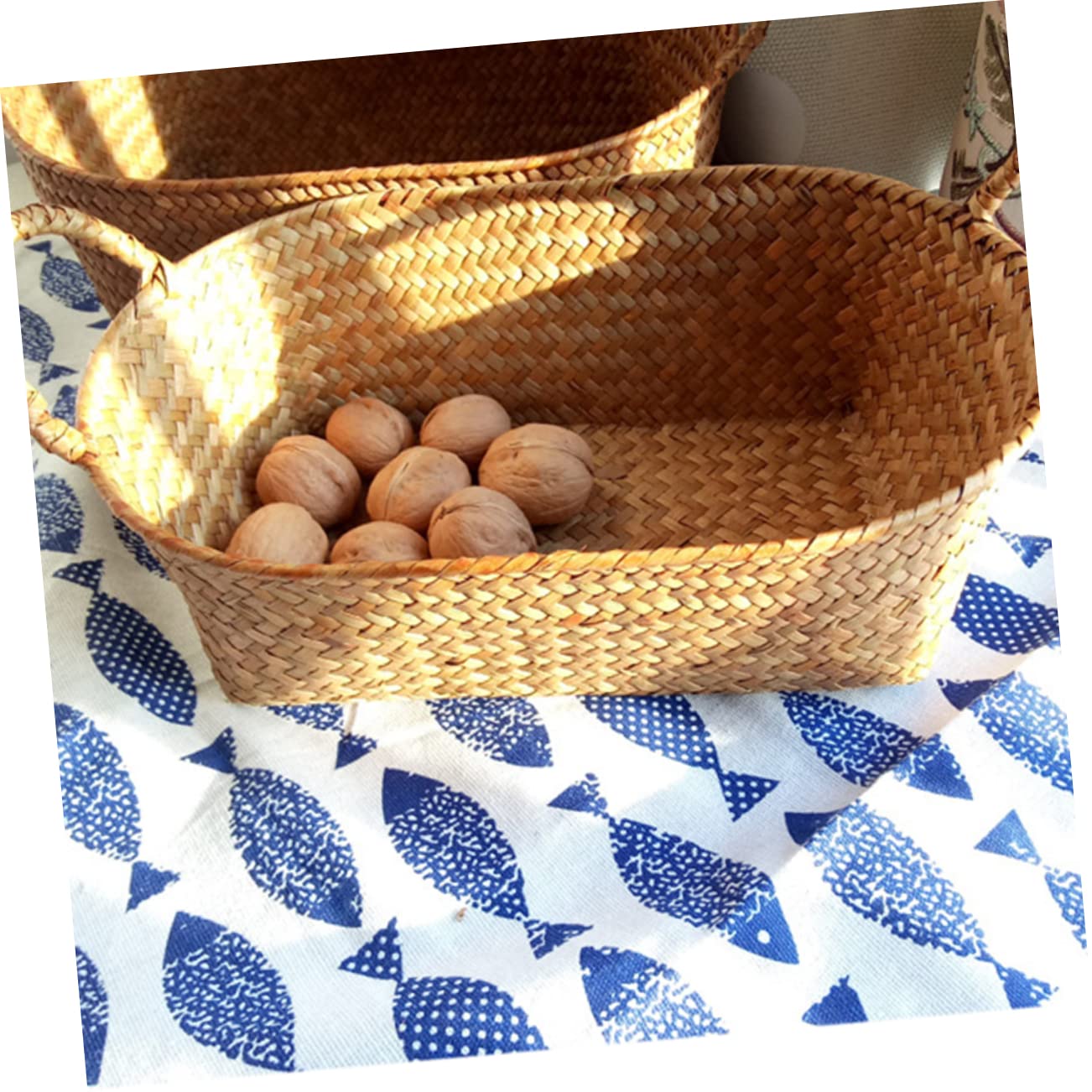 BESPORTBLE 3stücke Handgefertigter Rattan Snackkorb Mittelgroße Aufbewahrungsbox Für Familie Picknick Obst Und Blumen Natürliches Design Für Gemütliches Zuhause