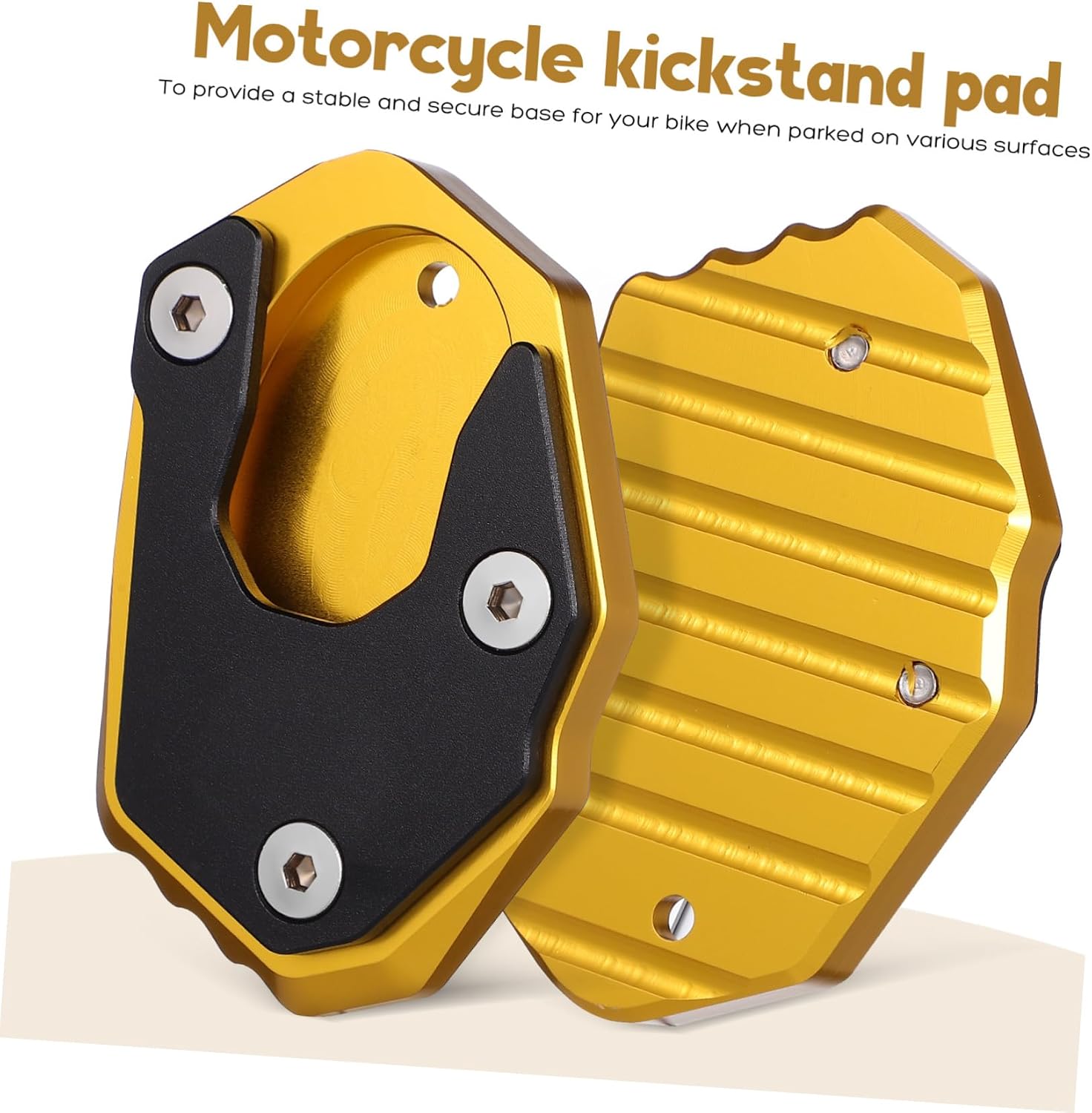 MAGICLULU Motorcycle Kickstand Pad Wide Surface Area for Weight Distribution Kickstand Foot Pad for Car and Motorbike Side Stand Support Plate for Outdoor Events