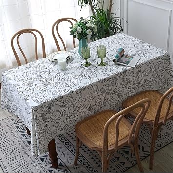 White Rectangle Tablecloth Washable Polyester Table Cloth Table Cover Table Topper for Kitchen Dining Tabletop Decoration 53x70 Inch