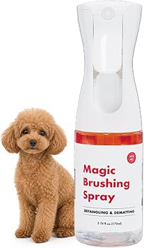 JAYU PET Magic Brushing Spray for Dogs 5.8fl oz, 170ml | Fur Detangler & Dematting Solution, Hypoallergenic Deodorizer, Conditioner & Itch Relief, Shining & Grooming Spray