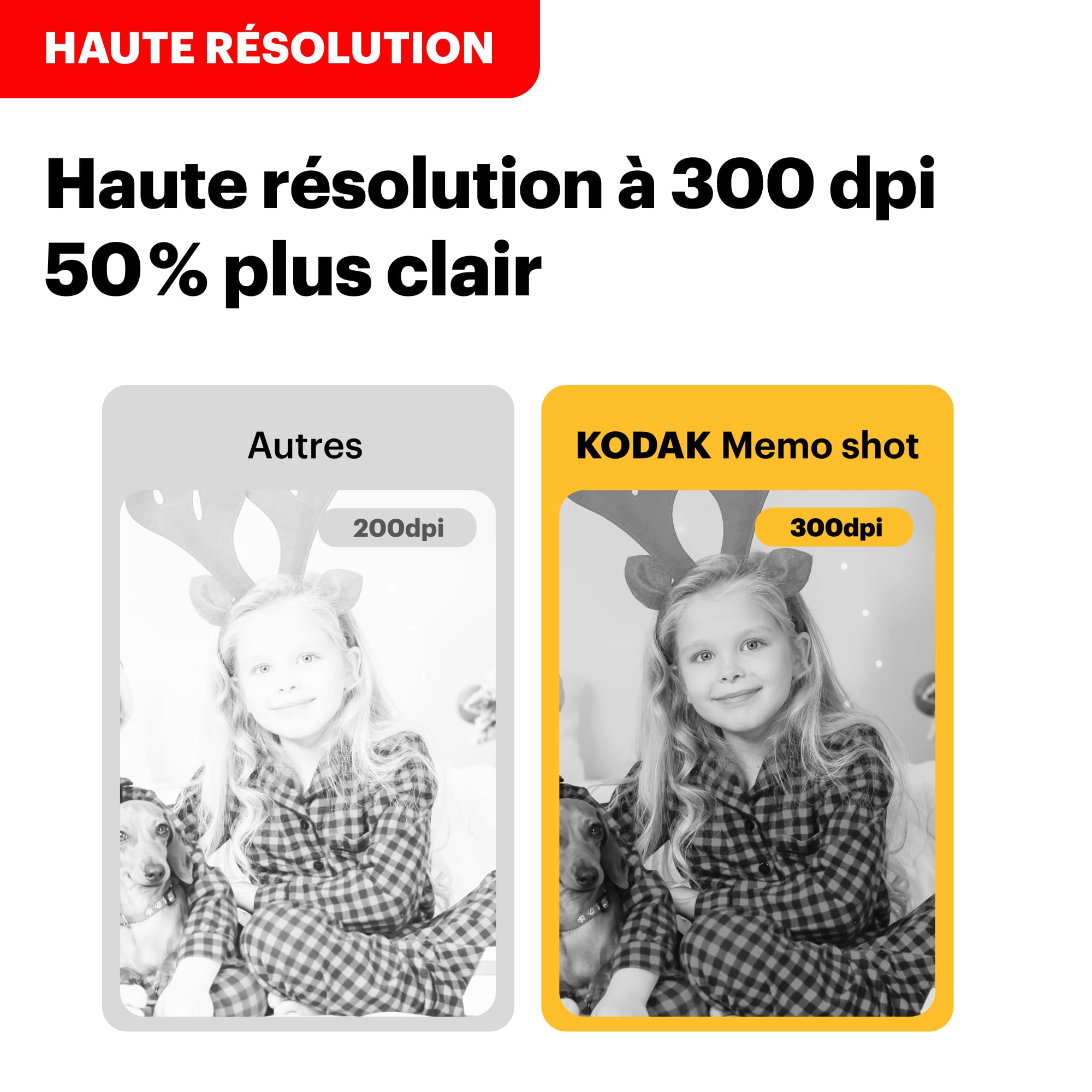 Kodak Memo Shot Era Cadeau Noel - Appareil Photo numérique instantané & Imprimante Photo, Jaune (Appareil Photo avec 1 Rouleau de Rouleau de Papier Photo One-Touch + 9 Rouleaux de Papier Photo Set)