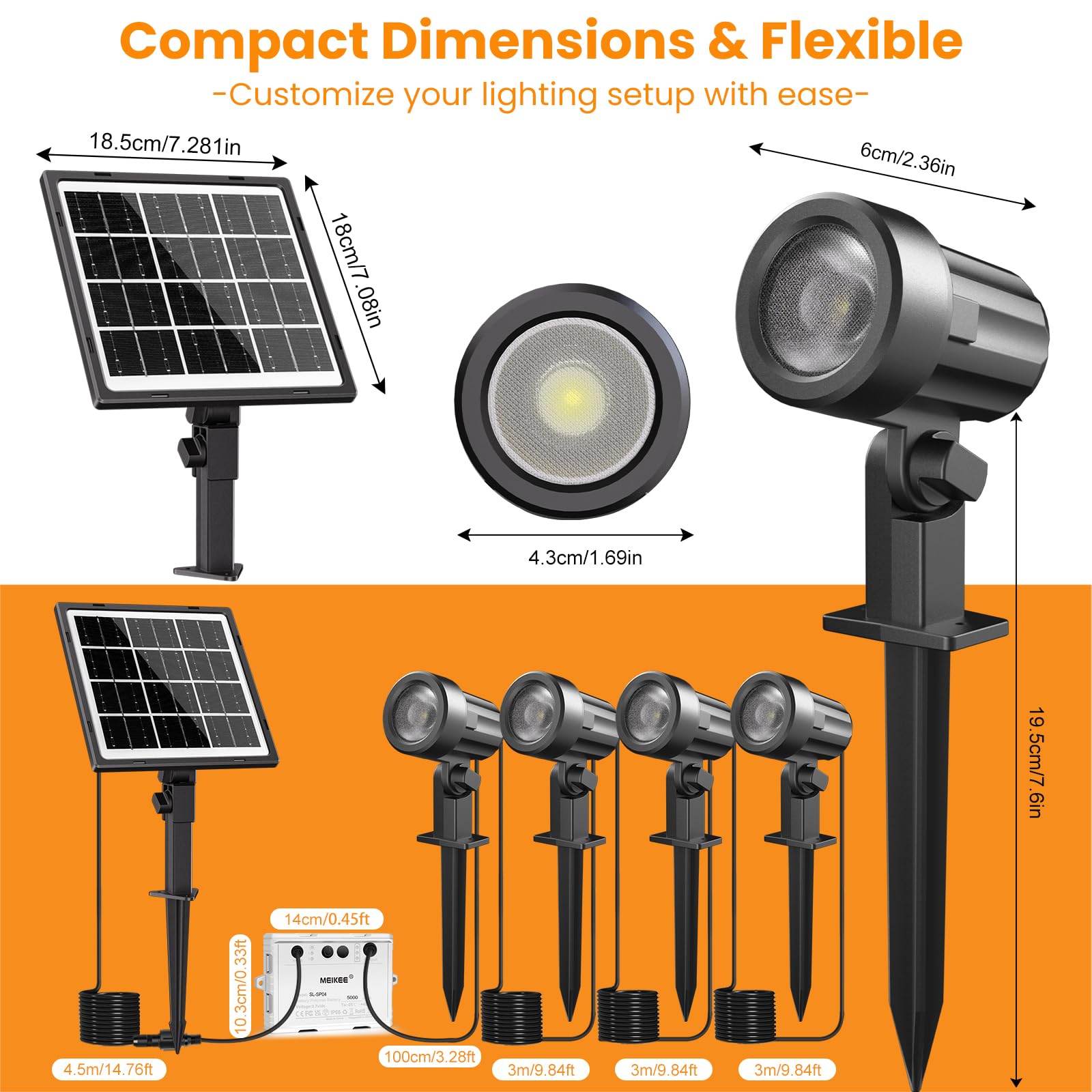 MEIKEE Reflektor solarny 4 w 1 3000 K