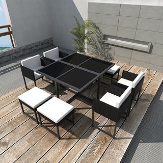 Festnight 21 Piezas Conjunto de Mesa y Sillas de Exterior