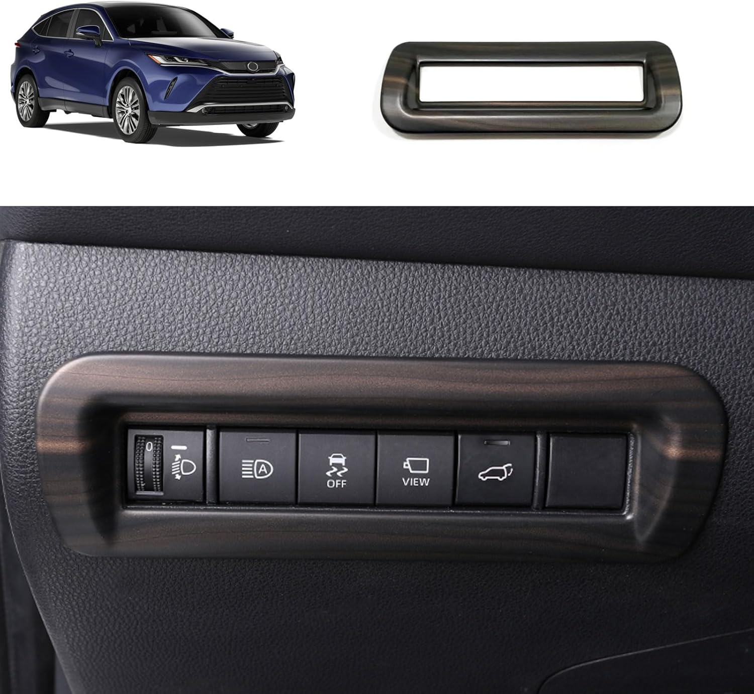 Headlight Adjustment Panel Cover Compatible with Toyota Venza 2021 2022 2023 Headlight Adjustment Button Switch Panel Trim Interior Car Accessories ABS 1PCS (Peach Wood Style)