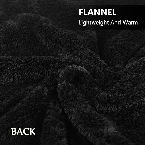 Miniatura 7 de forestfish Manta de Vellón Vestible, Manta de Regazo a Cuadros Poncho Cómodo Tipo Manta con Botones para Cama Sofá Oficina, Negro-Blanco