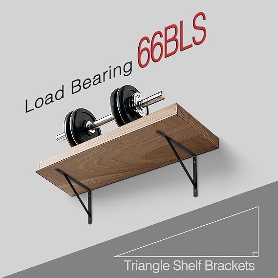 4 Pack Black Shelf Brackets Heavy Duty for Easy Installation 300mm