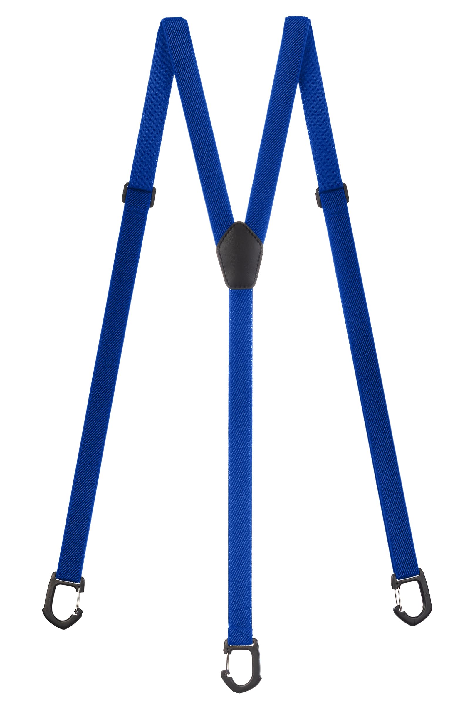 Olata Men's Royal Blue Skinny Y-Shape Braces/Suspenders With Plastic Carabiner Clips - 2Cm.