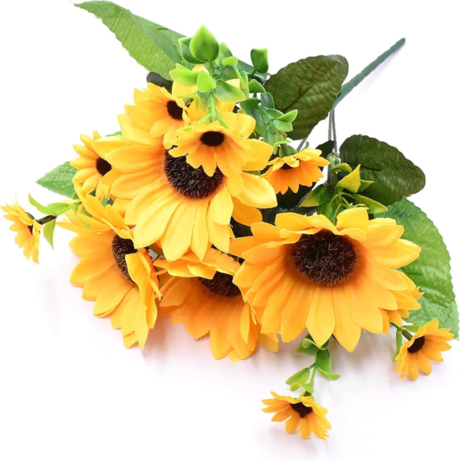 Dcrxz Artificial Flowers 5Pcs Sunflowers Artificial Flowers Bouquet 30cm 13 Heads Fake Flower for Garden Home Room Wedding Party Decoration Vase Ornament