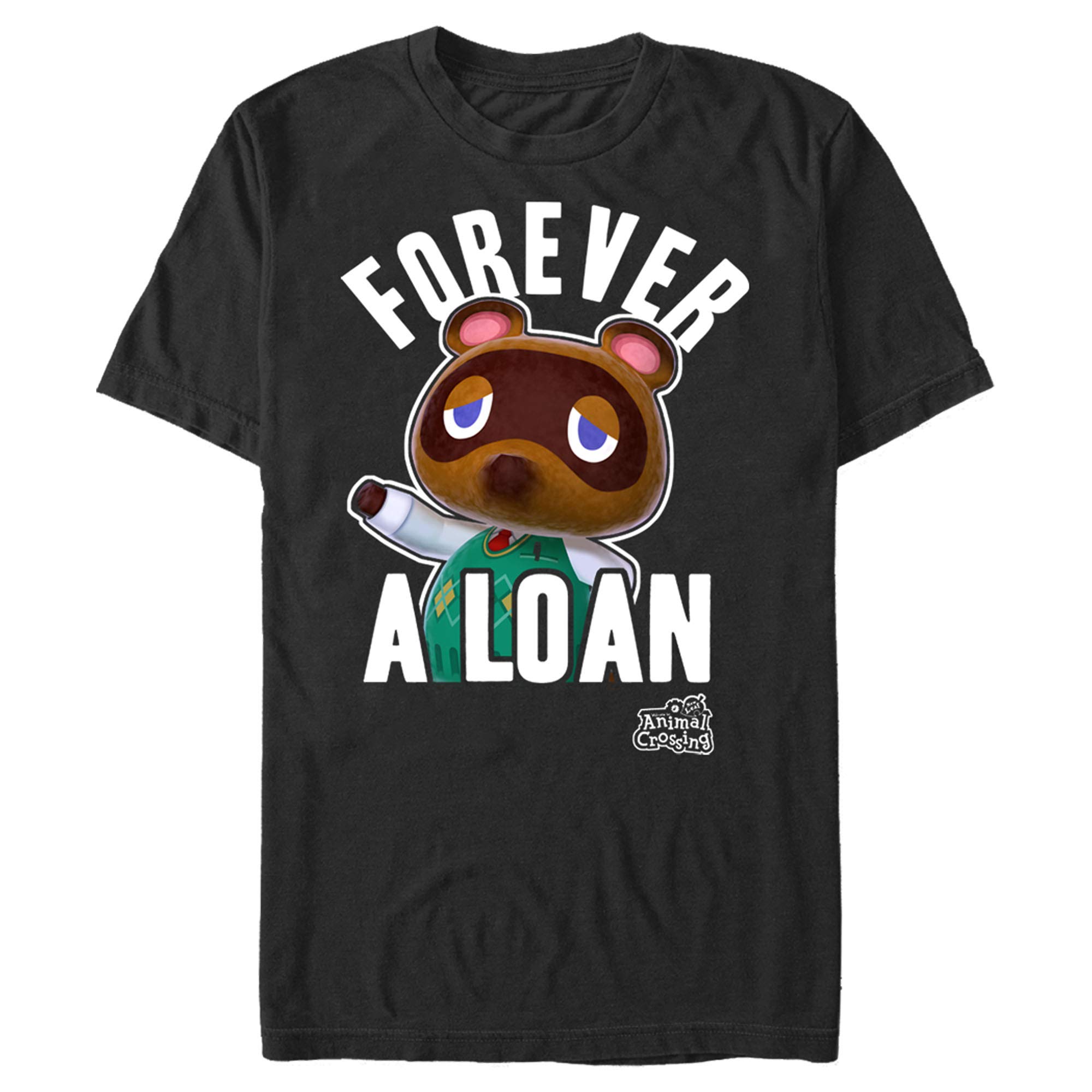 Nintendo Men's Animal Crossing Tom Nook Forever a Loan, Black, XL