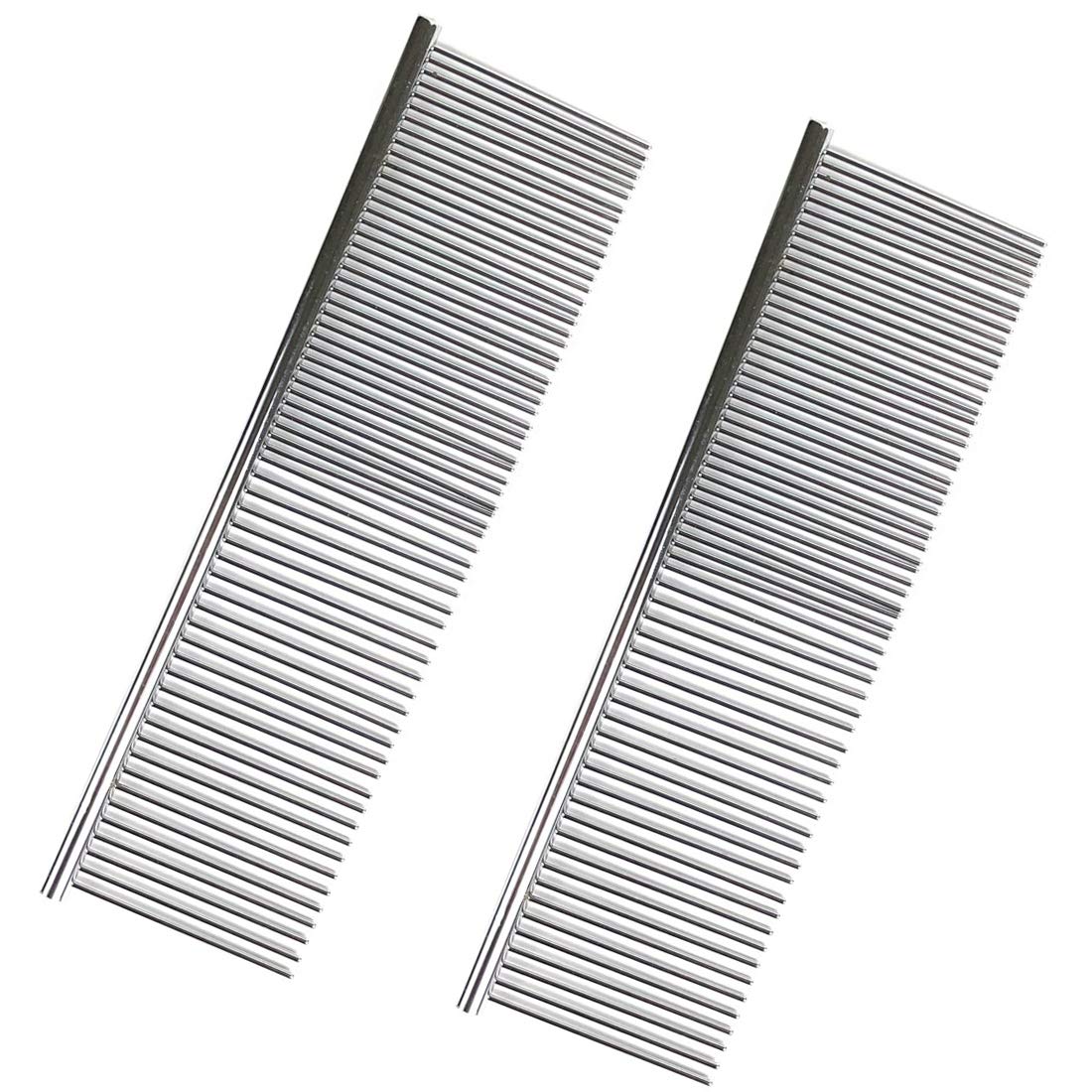 PetCeptual Professional Pet Dog Hair Grooming Comb with Rounded Teeth Stainless Steel, Large- Pack of 2 (B08XZ69P51) Amazon Price History, Amazon Price Tracker