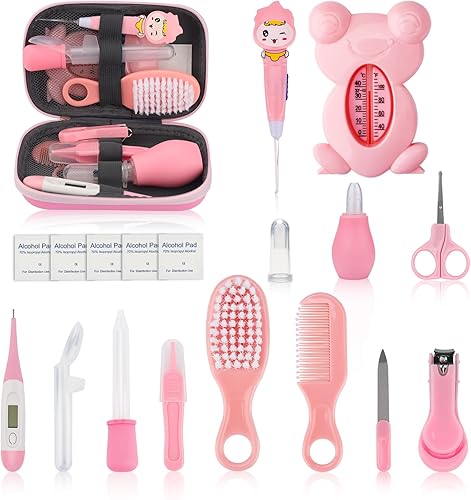 Kit de aseo y cuidado de la salud para bebés, juego de cuidado de seguridad infantil con cepillo para el cabello, peine cortaúñas, aspirador nasal,