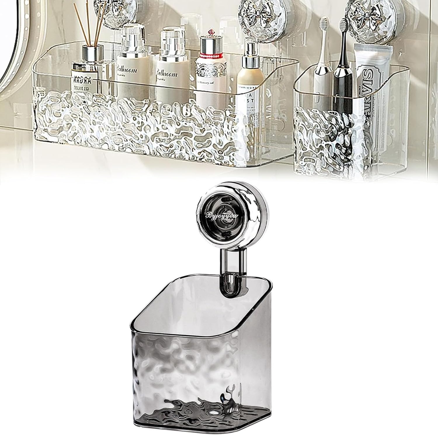 2024 New Removable Suction Cup Shelf, Light Luxury Style
