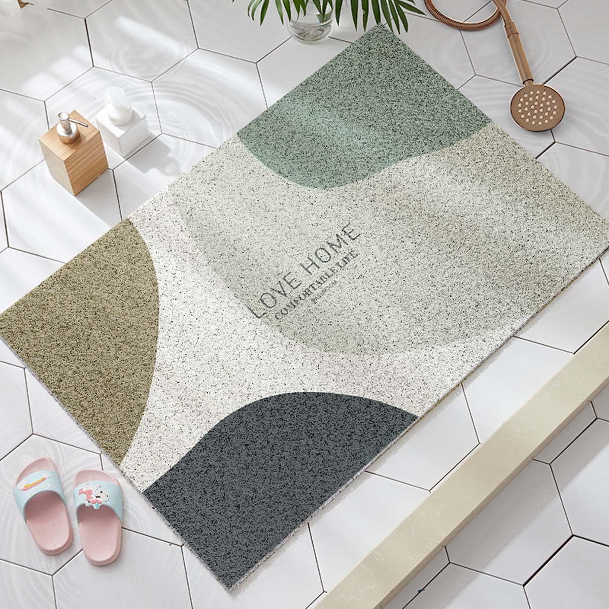 Alfombra de baño de lufa de 80 x 120 cm para crear un ambiente seguro y relajante en tu hogar
