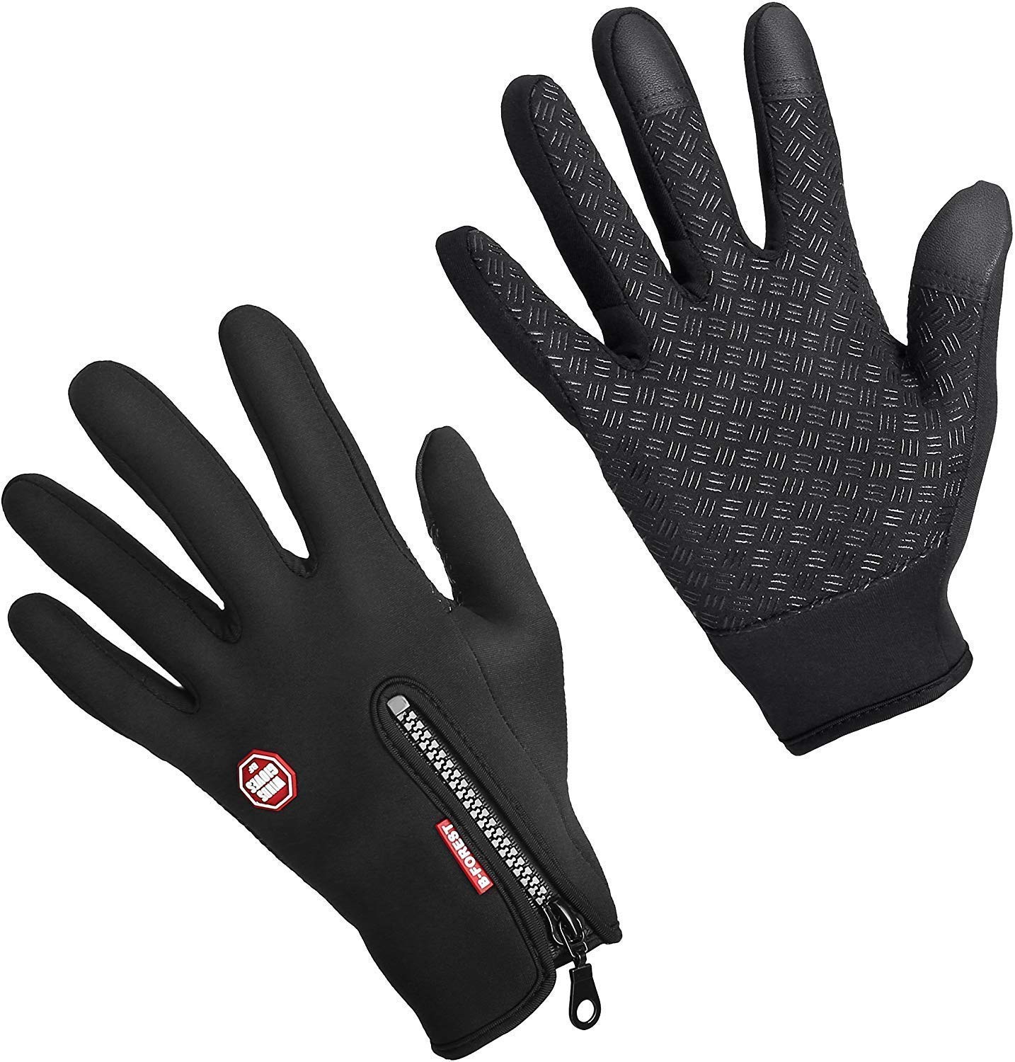 Acelec Waterproof Touch-screen Gloves,with Full-finger Design,for Outdoor Sports Climbing Dress Driving Cycling Motorcycle Camping etc (L, Black)