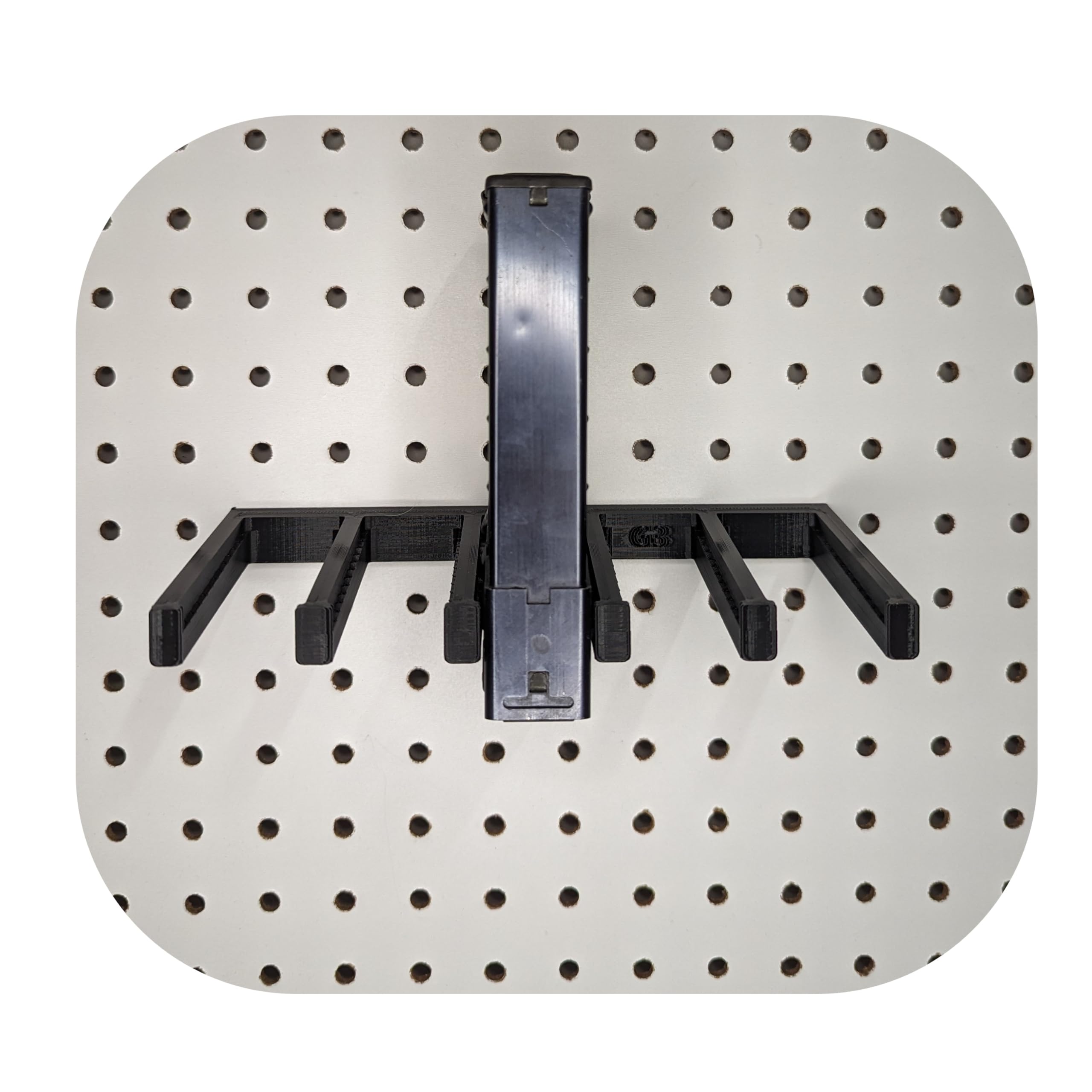 Hammy3DPrints Mount for HK 91 / G3 / PTR-91 Mags - Pegboard/Metal Pegboard/Skadis/etc. | Magazine Holder Storage Rack (Wall Control/Gun Pegboard)