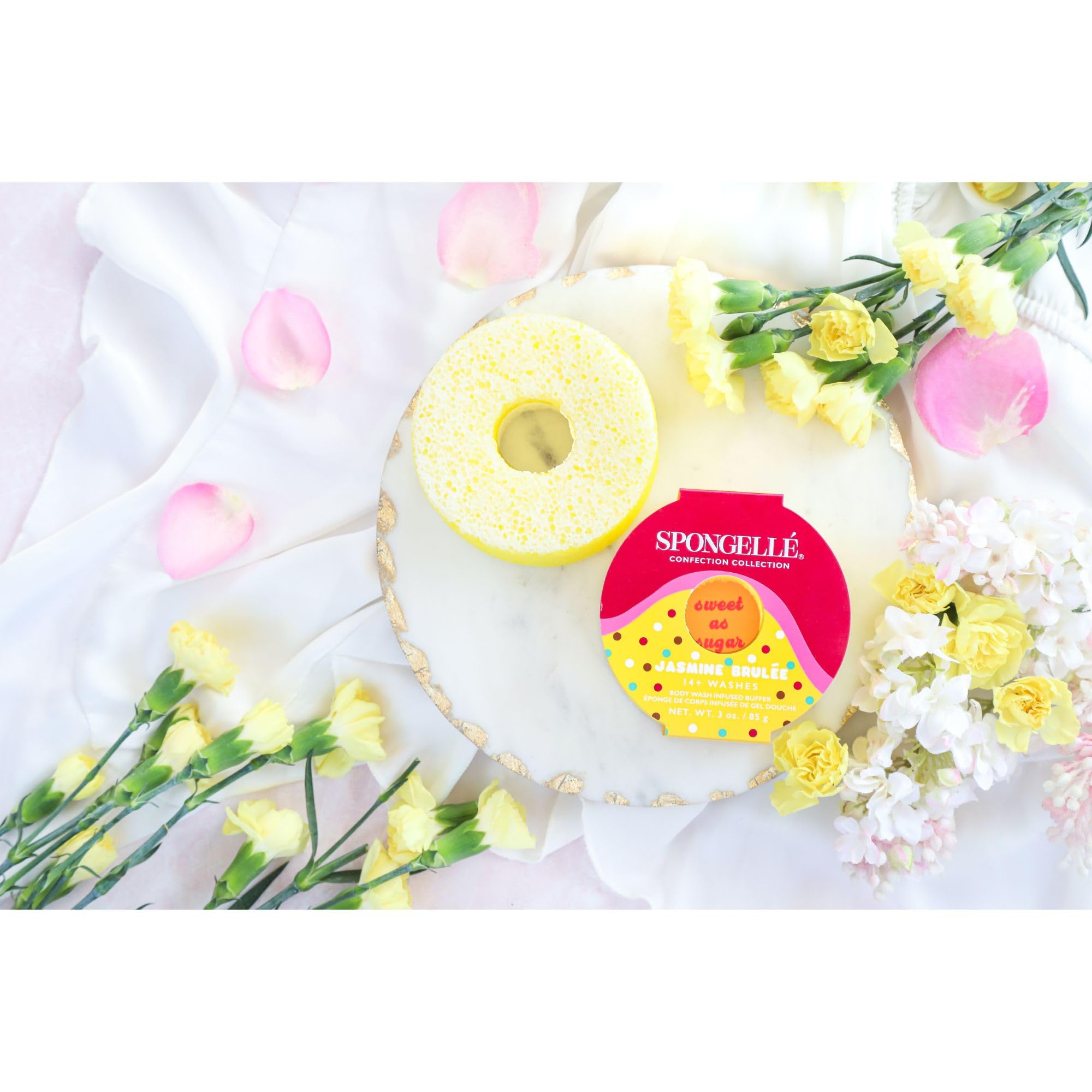 Spongellé Confection Collection - Jabón corporal impregnado, Jasmine Brûlée
