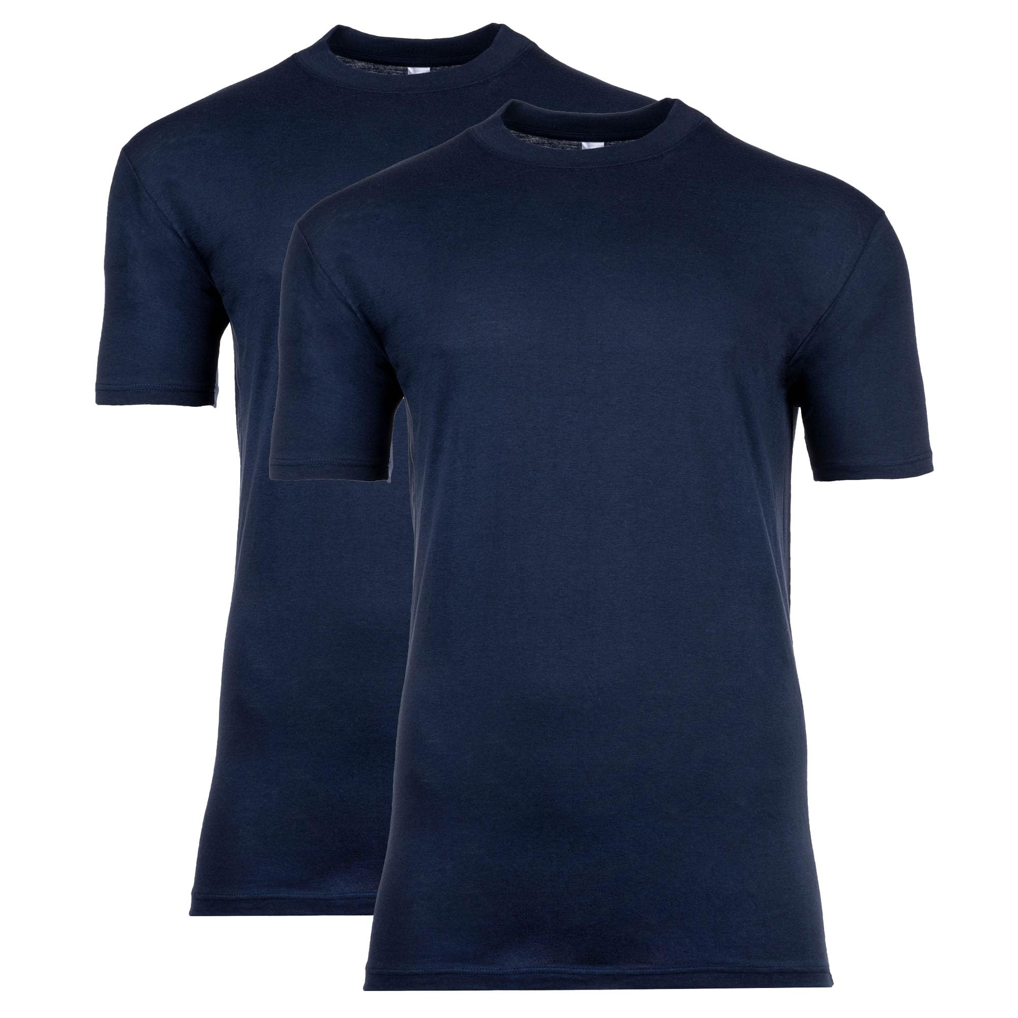 HOM Men's T-Shirt Crew Neck Pack of 2 - Tee Shirt Harro New, Short Sleeve, Round Neck, Plain, blue, L