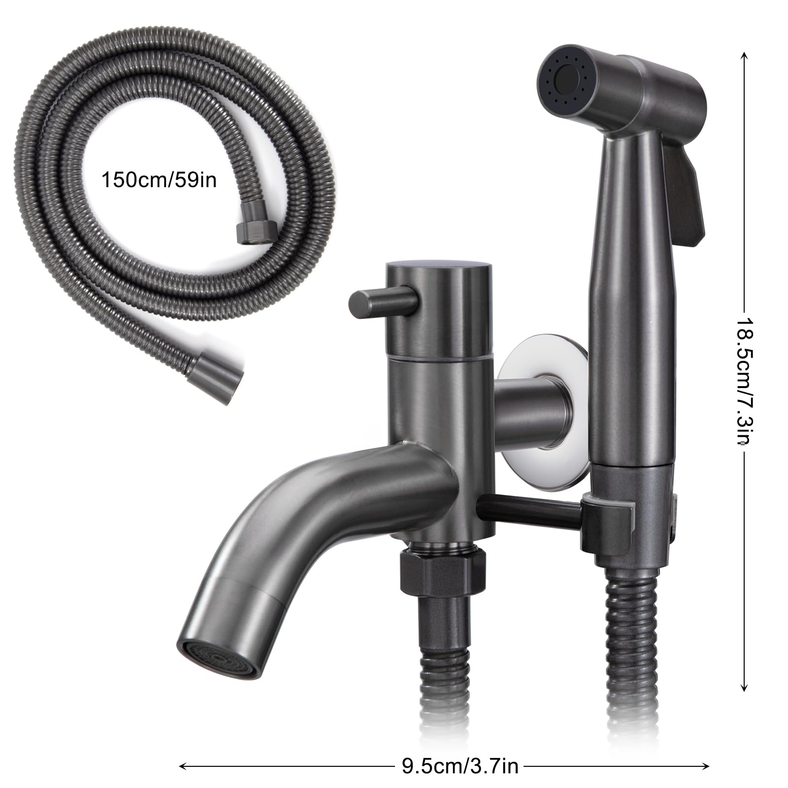 Bidet doccetta in acciaio inox con rubinetto, per acqua fredda, a parete, per bagno di animali domestici, per WC