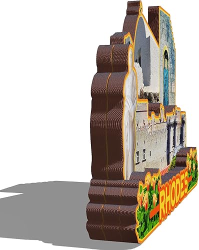 Miniatura 2 de Imán de madera de Rhodes Grecia 3D para nevera, viajes, coleccionables, recuerdos, decoración, manualidades hechas a mano