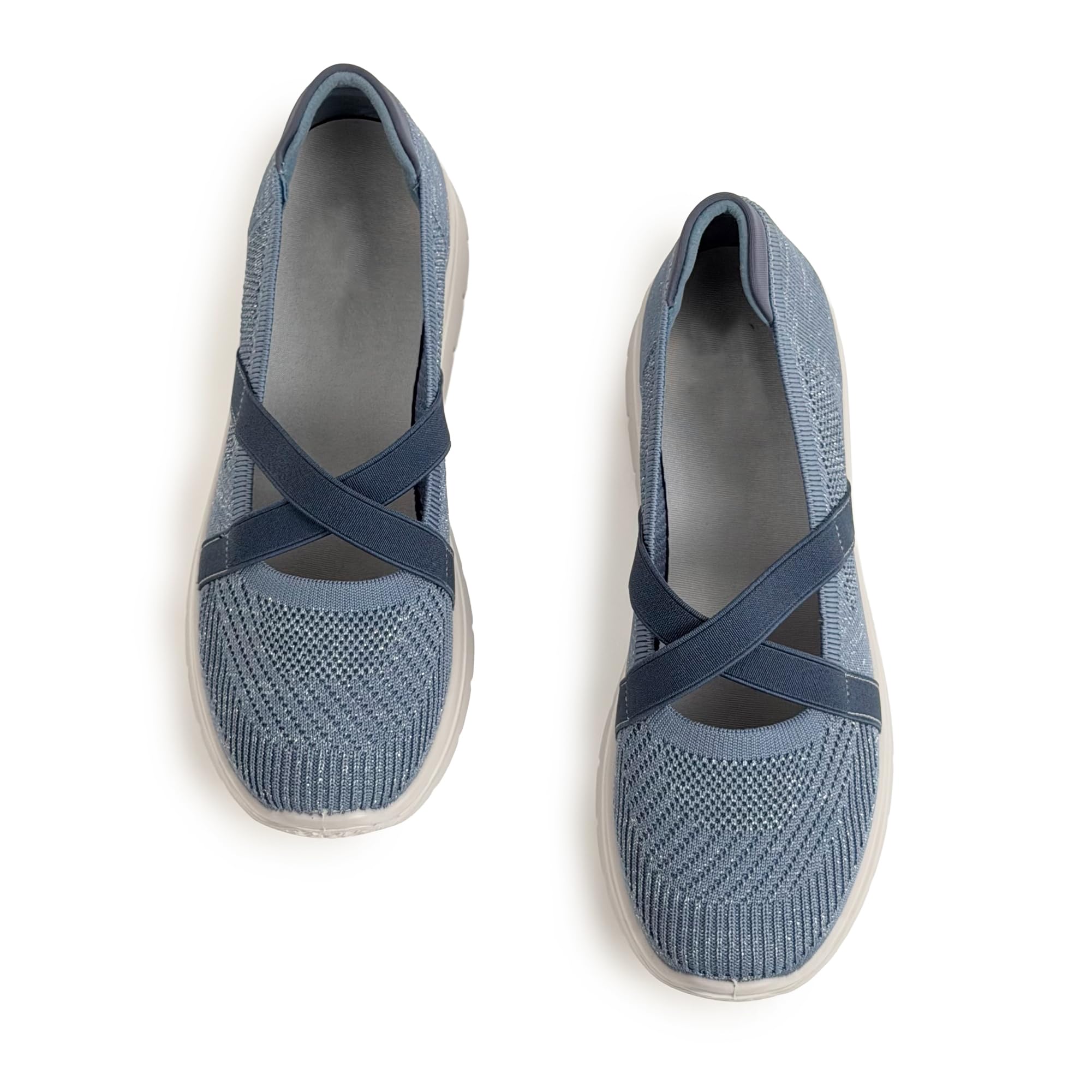 Scarpe Donna Slip On Leggere Traspiranti con Fascia Elastico Incrociata Scarpe da Ginnastica Casual per Camminata Lavoro Viaggio