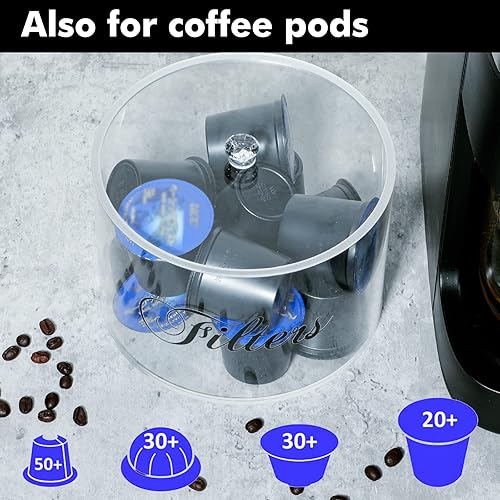 Miniatura 6 de Soporte de filtro de café acrílico, contenedor de almacenamiento de filtro de café transparente con tapa, dispensador de filtro de café de cesta
