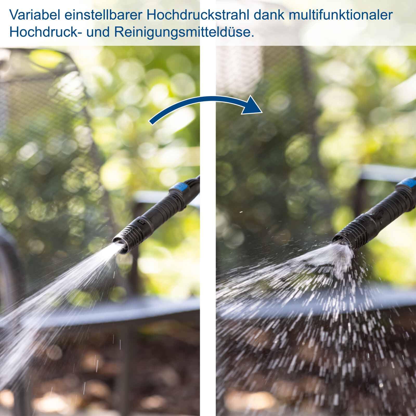 Scheppach Idropulitrice SHD150 con accessori, sistema Quick Connect e | portata 420 l/h, lunghezza tubo/cavo 5 m, sistema Quick Connect e funzione di aspirazione, manico estensibile