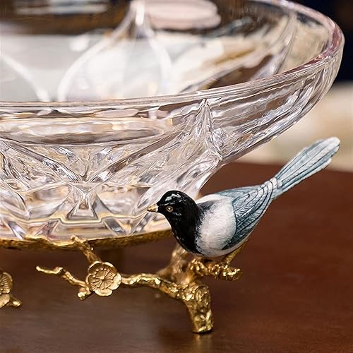 Miniatura 3 de Frutero para encimera de cocina, cuenco de frutas de cristal, chino, retro, creativo, hecho a mano, transparente, plato de fruta, base de cobre,
