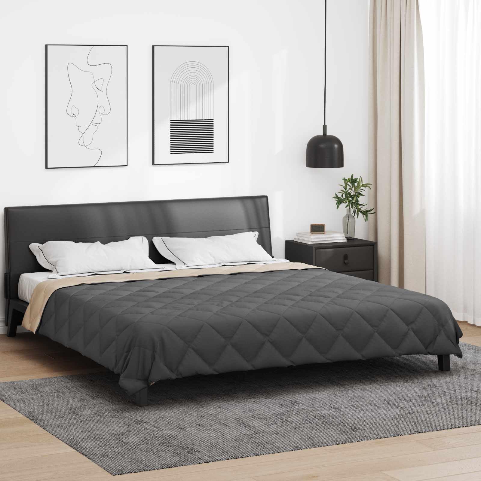 Generico Piumone Completo Annuale Antracite e Talpa 220 x 240 cm,Biancheria,Lenzuola e Coperte,Trapunte e piumini-42025545