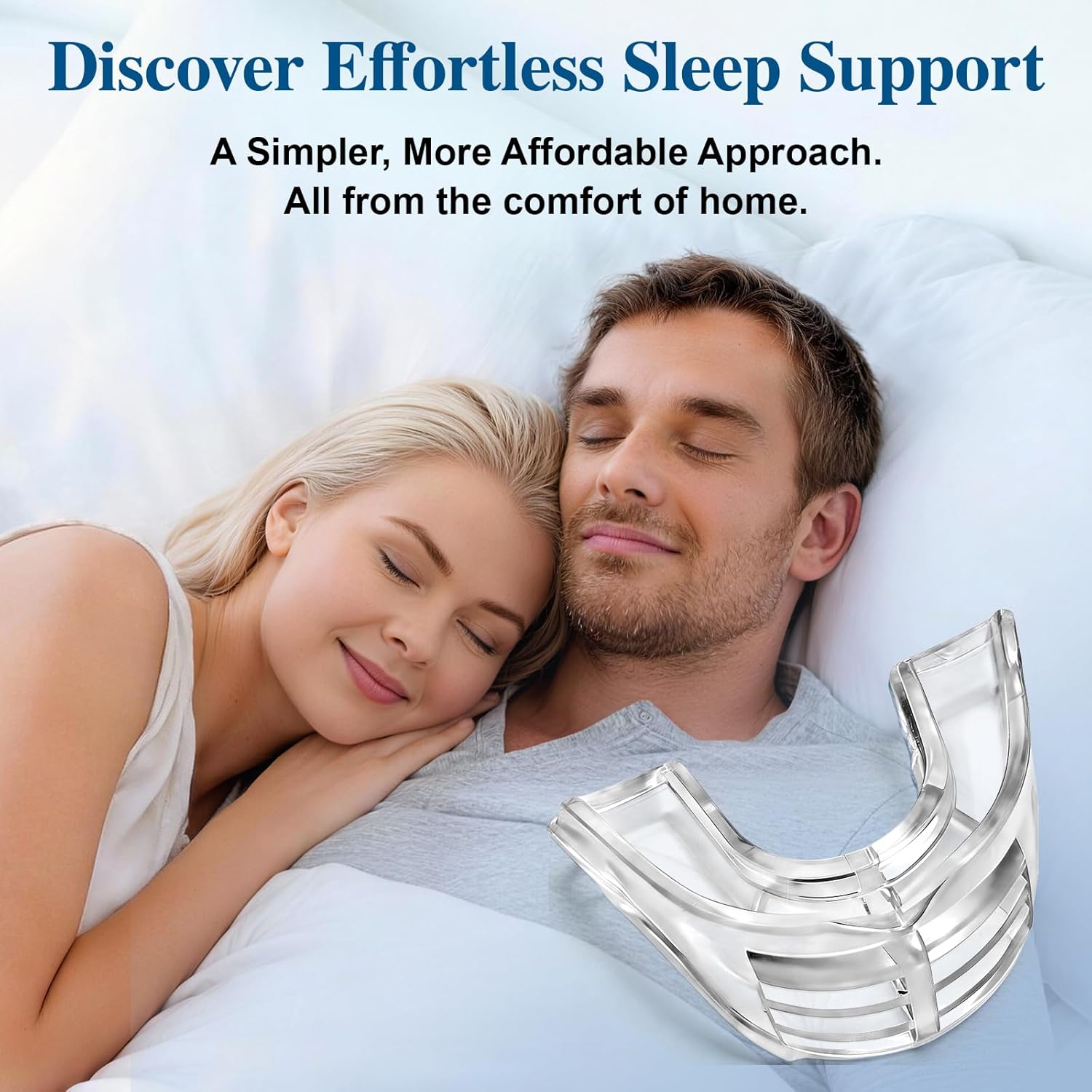 Snore Mouthguard: Anti-Snoring Mouthpiece Sleeping Aid, Comfortable & Reusable Anti Snoring Device for Adults Men & Women(Clear)