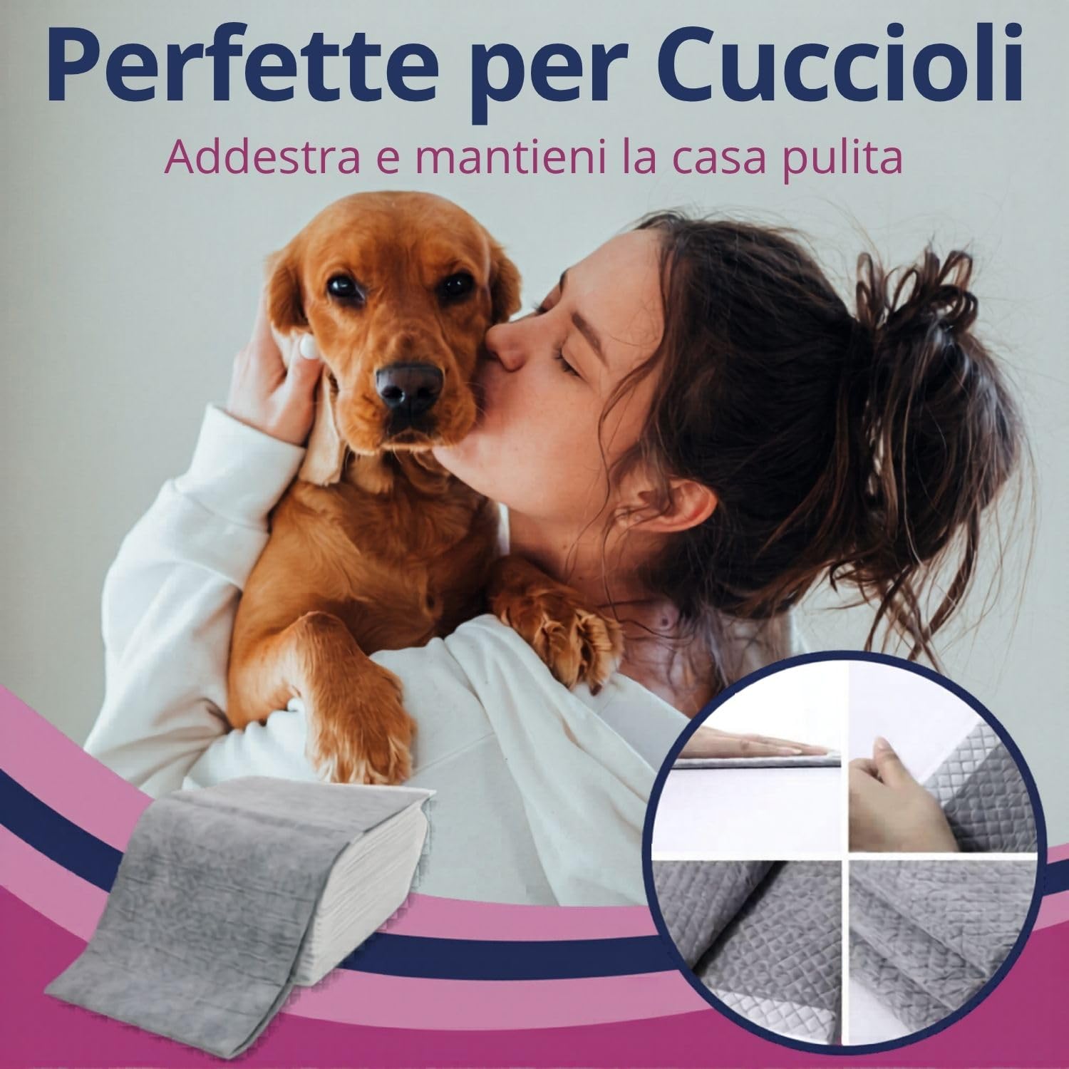 Mama Shop Traversine Perros 60 x 60 al carbón activo, 80 piezas, alfombrillas para adiestramiento de perros y gatos higiénicos, desechables, antiolores con tecnología de polímeros activos súper