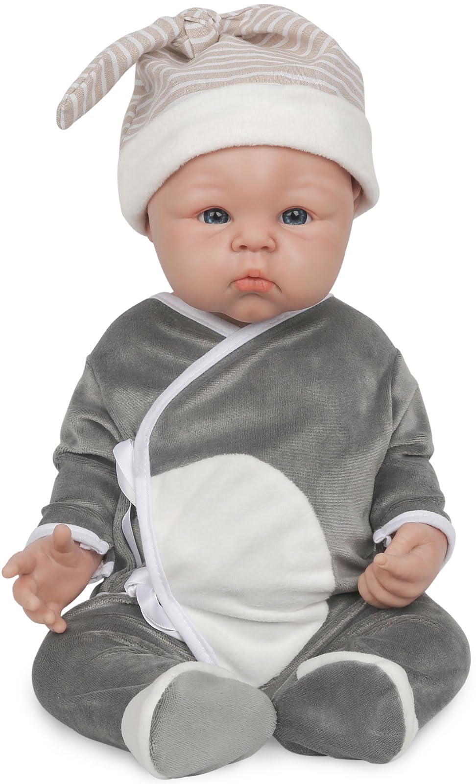 Vollence 19 inch Realistic Full Body Silicone Baby Doll That Look Real Boy,Not Vinyl Material Dolls,Lifelike Baby Dolls,Reborn Baby Doll, Real Baby Doll