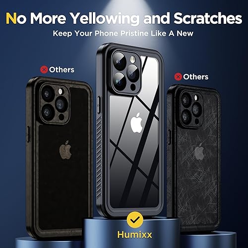 Miniatura 8 de Humixx Funda impermeable para iPhone 15 Pro Max, lente integrada y protector de pantalla, [14 pies de cuerpo completo a prueba de golpes] [IP68 bajo
