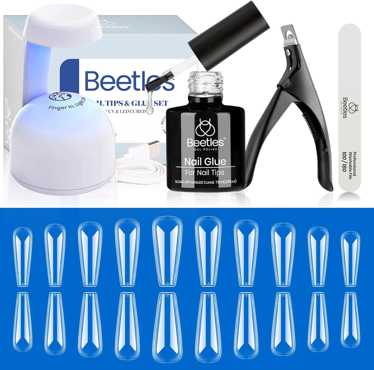 beetles Gel Polish Easy Nail Extension Set 5 In 1 Gel Nail Kit Glue Gel
