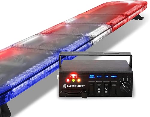 LAMPHUS SolarBlast SBFB82 - Barra de luz LED de emergencia para vehículo (37 pulgadas, 82 W, tamaño completo, clase III SAE J595, 58 modos de