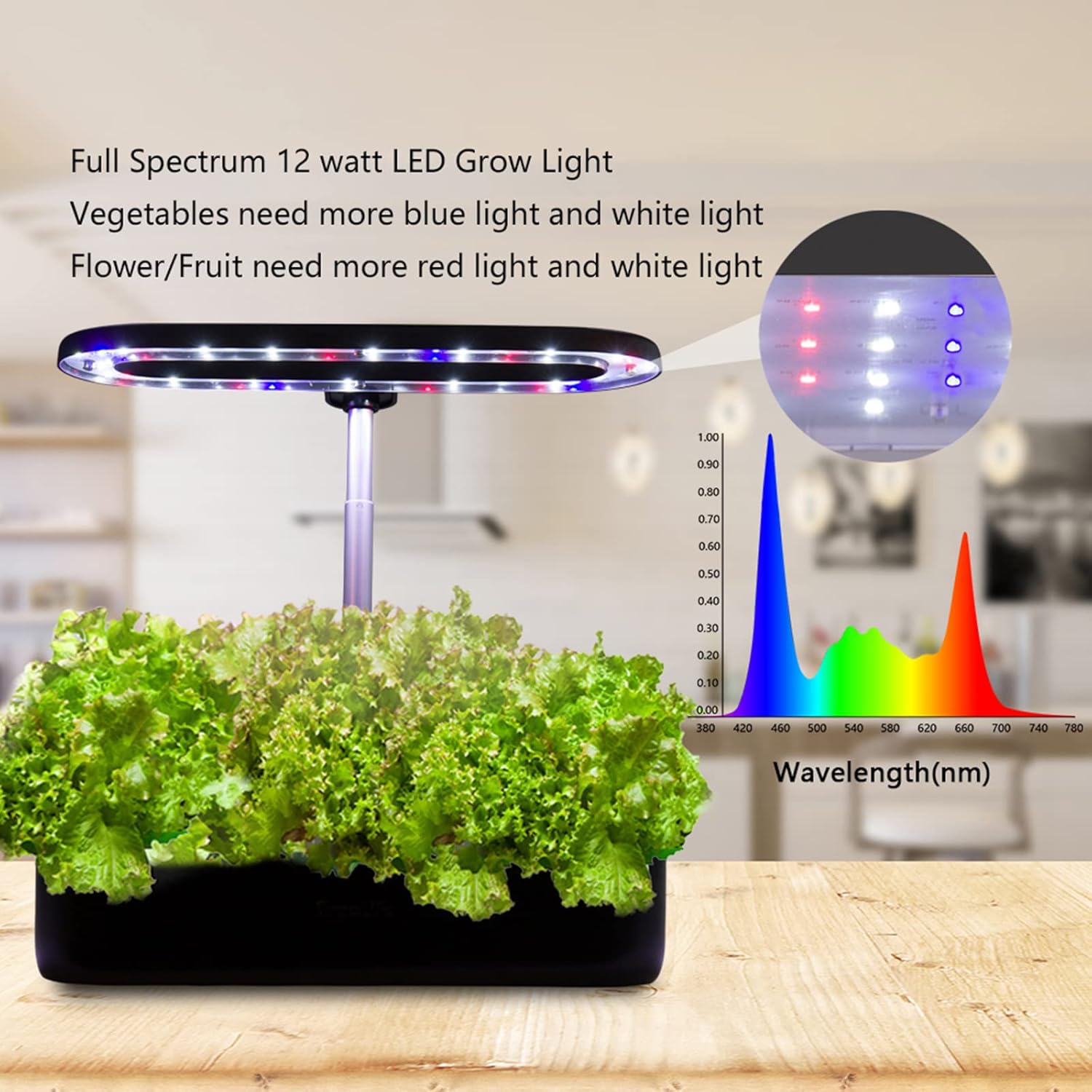 Hydroponics Growing System Greenhouse Vertical Tower Indoor Herb Garden with Grow Light Plants Germination Kit Height Adjustable Automatic Timer(No Seed, No Nutrient) 8 Pods
