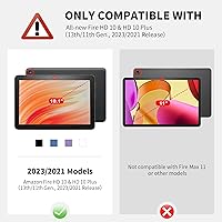 Vista 2 de Funda para la nueva Yaxa Fire HD 10 (solo apta para la 11ª generación, lanzamiento 2021) y la tablet Fire HD 10 Plus, funda plegable y delgada