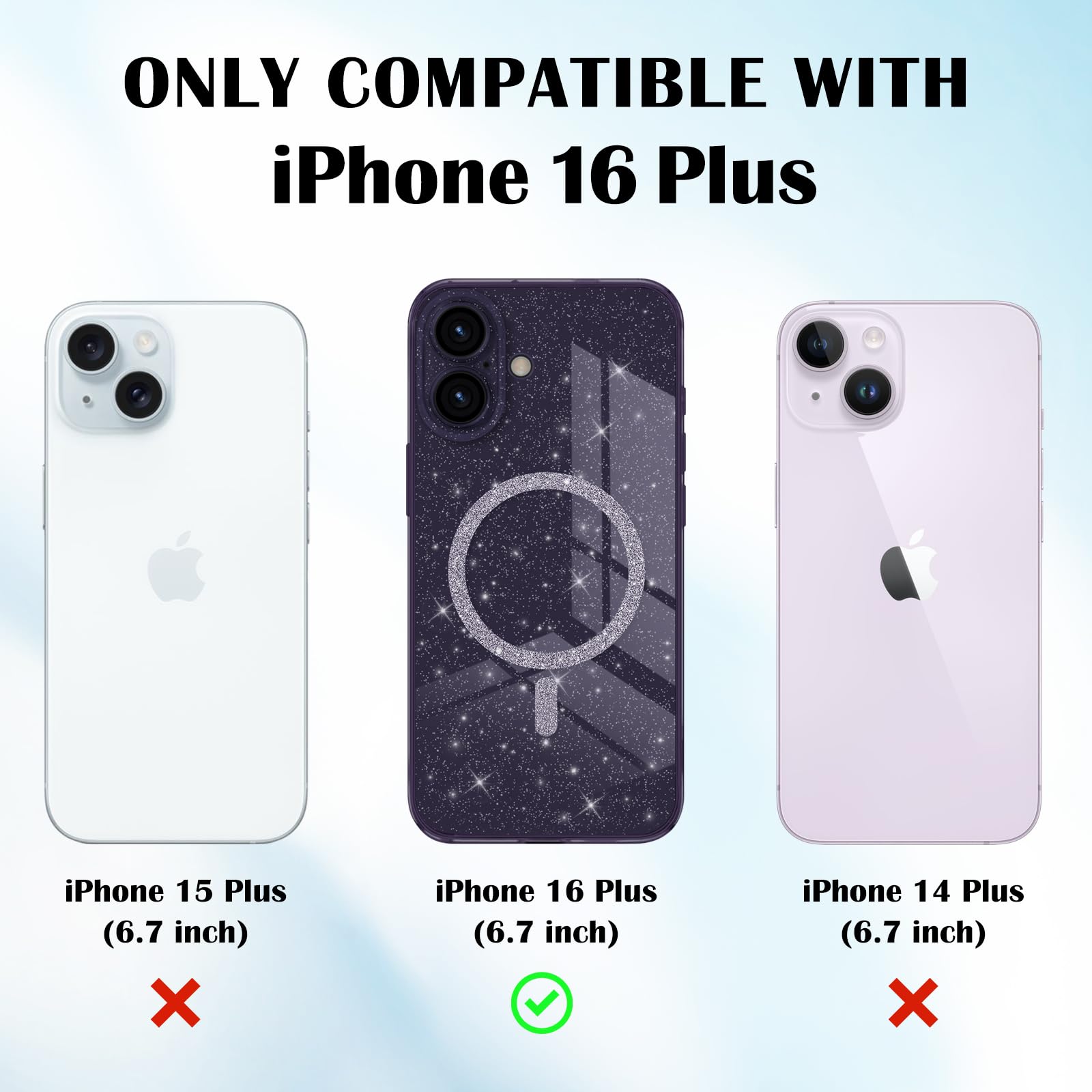 Newseego For IPhone 16 Pro Magnetic Case, Luxury Sparkle Bling Glitter Clear Case For Women Girls Men Full Body Drop Protection Bumper Shockproof Cover For IPhone 16 Pro-Pink - View #13