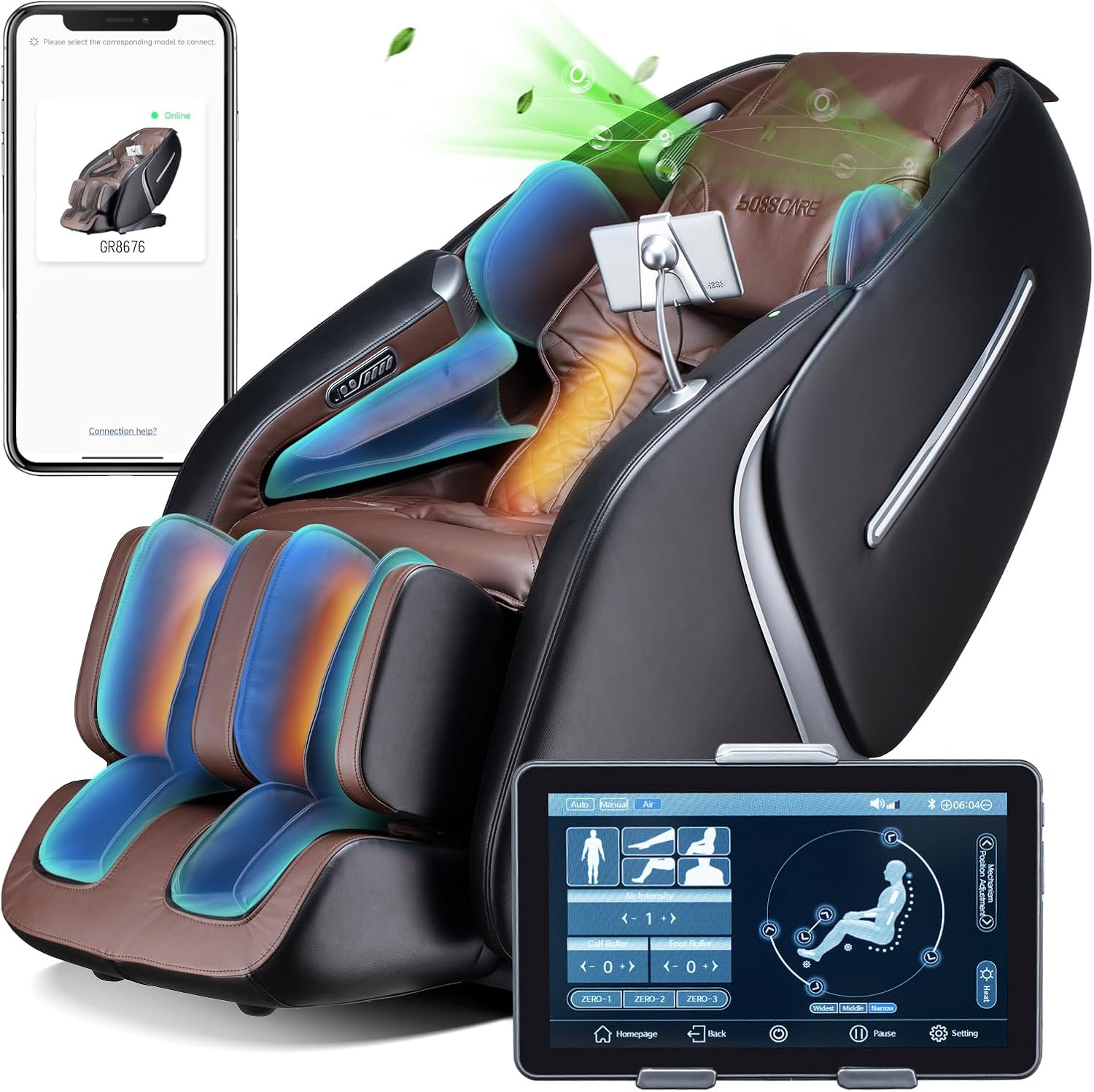 Full Body Zero Gravity 4D Massage Chair, 2025 APP & AI Control Massage Recliner, SL Track Yoga Stretching Shiatsu Message Chair, Body Scanning,HiFi Bluetooth Speaker with Heated