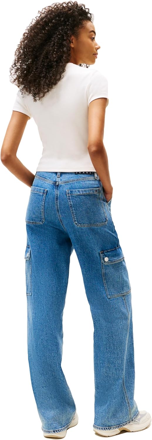 Tommy Jeans Womens Graphic Tee with Embroidered Logo Detail - Image 5