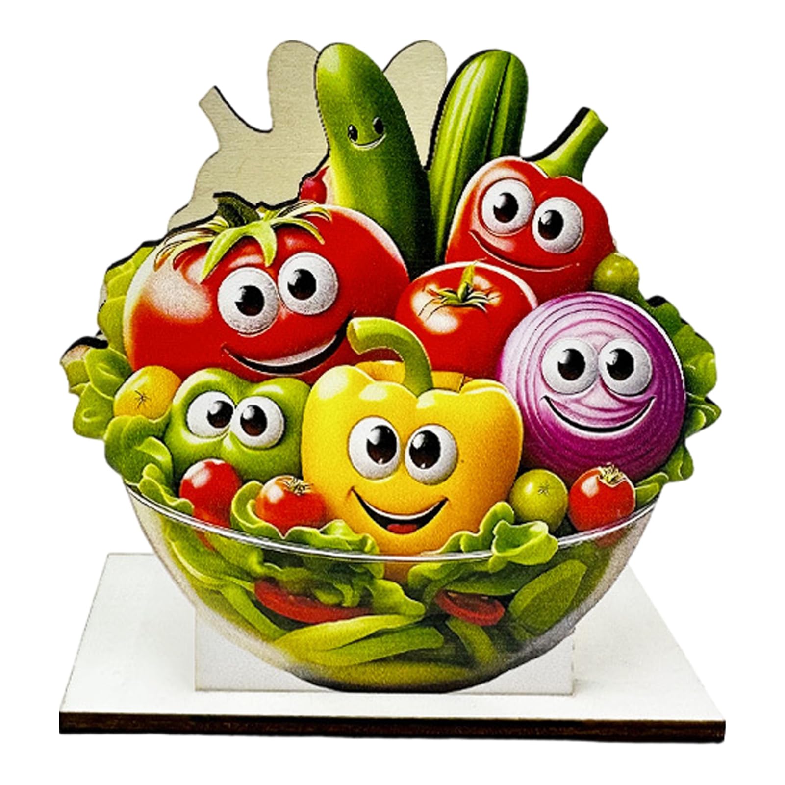 Glifora Wooden Napkin Holder with High-Definition UV Printing Cartoon Design - Stable Base Napkin Dispenser for Kitchen and Dining Table
