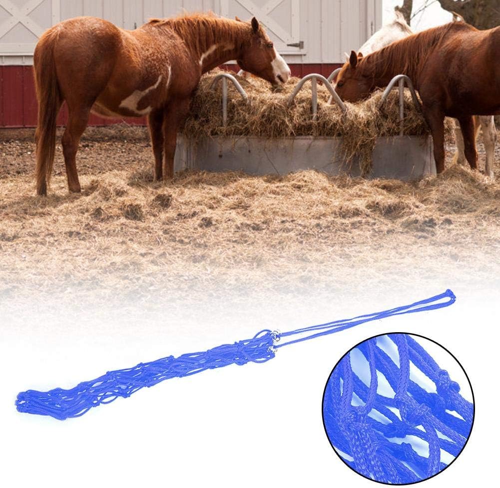 Pssopp Slow Feed Hay Bag,Durable Nylon Rope Slow Feed Soft Mesh Poly Rope Hanging Hay Net with Silver Electroplating Weldi(blue) - Image 5