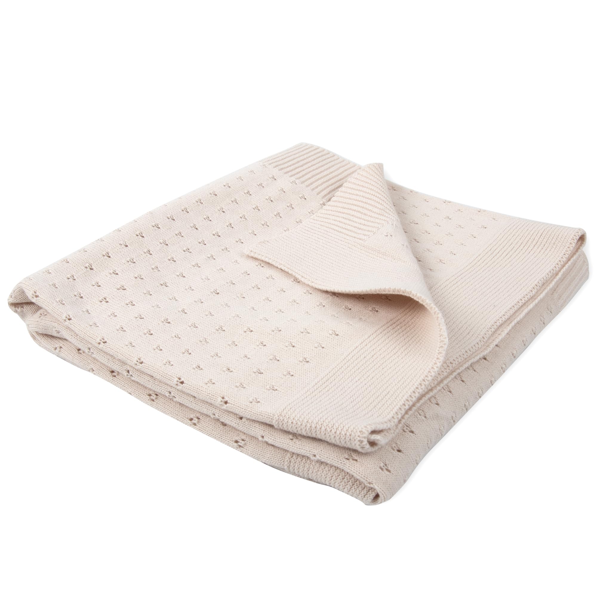 Jessica Simpson Manta de punto de dos piezas para bebé con disco de recuerdo para recién nacidos y bebés (beige)
