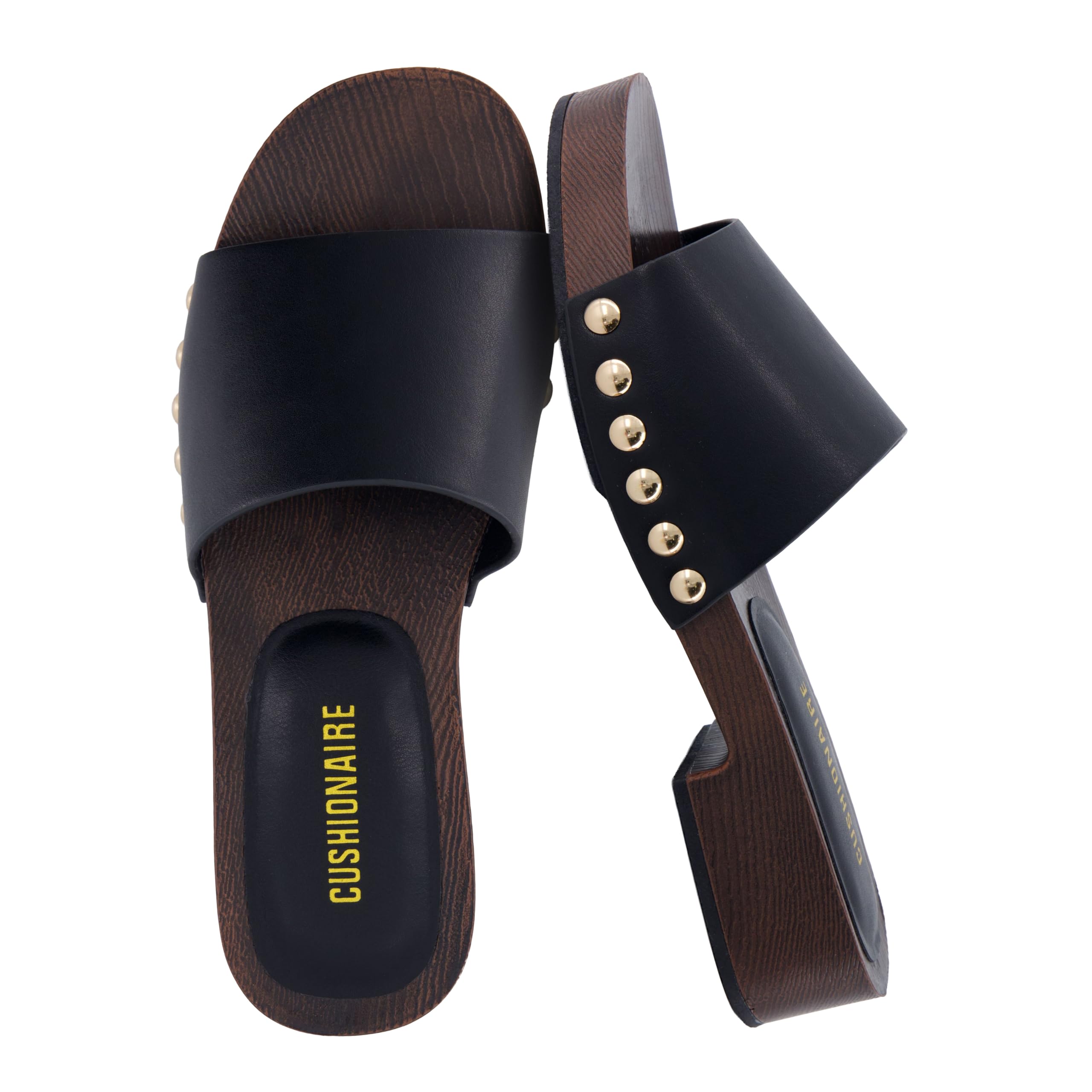 CUSHIONAIRE Timmi 100% Genuine Suede Slides for Women, Slip On Low Heeled Dress Sandal with Studded Detail — view 11